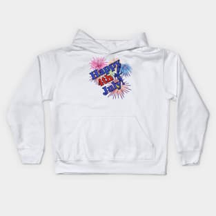 Happy 4th of July! Fireworks Graphic Design Kids Hoodie